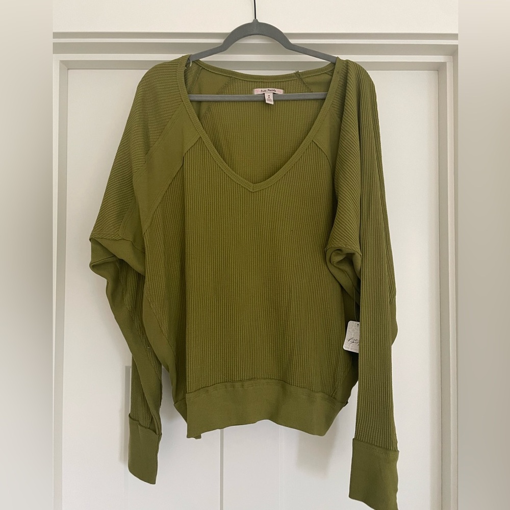 Free People oversized waffle knit top